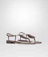 Bottega Veneta® New Light Grey Intrecciato Mirror Metal Sandal Bottega Veneta® New Light Grey Intrecciato Mirror Metal Sandal