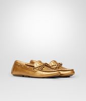Bottega Veneta® New Bronze Intrecciato Cervo Metal Mocassin Bottega Veneta® New Bronze Intrecciato Cervo Metal Mocassin