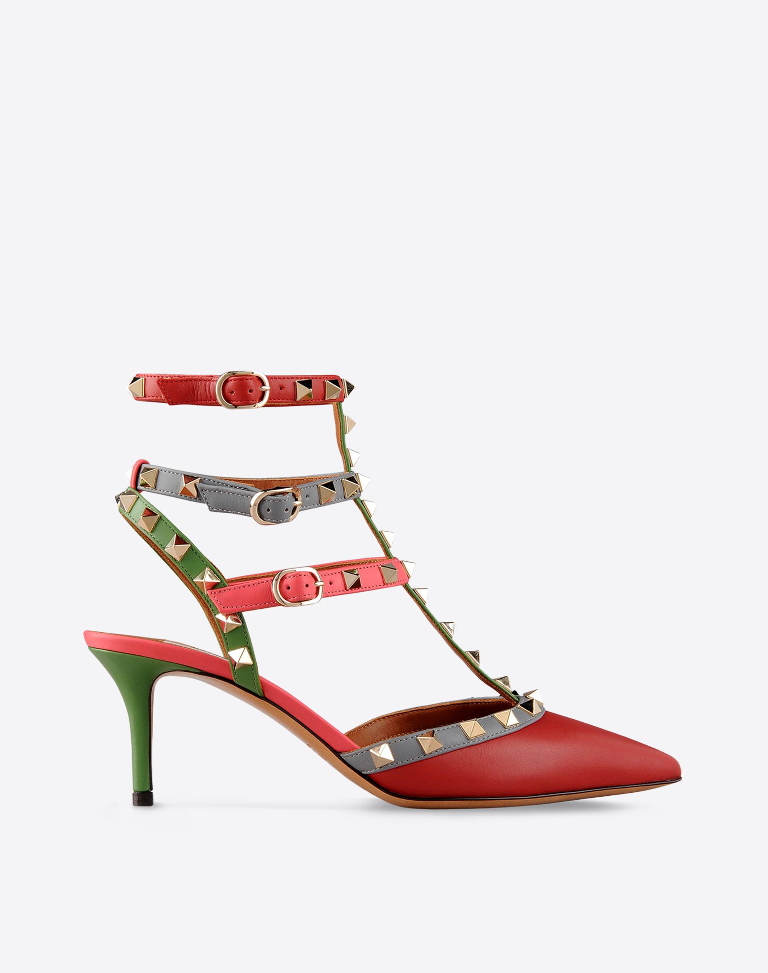 valentino rockstud ankle strap flat