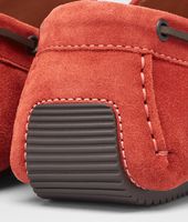 Bottega Veneta® Burnt Red Intrecciato Suede Moccasin Bottega Veneta® Burnt Red Intrecciato Suede Moccasin