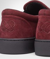Bottega Veneta® Aubergine Intrecciato Suede Sneaker Bottega Veneta® Aubergine Intrecciato Suede Sneaker