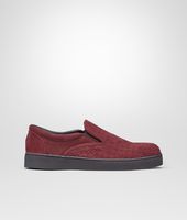 Bottega Veneta® Aubergine Intrecciato Suede Sneaker Bottega Veneta® Aubergine Intrecciato Suede Sneaker