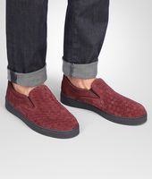 Bottega Veneta® Aubergine Intrecciato Suede Sneaker Bottega Veneta® Aubergine Intrecciato Suede Sneaker