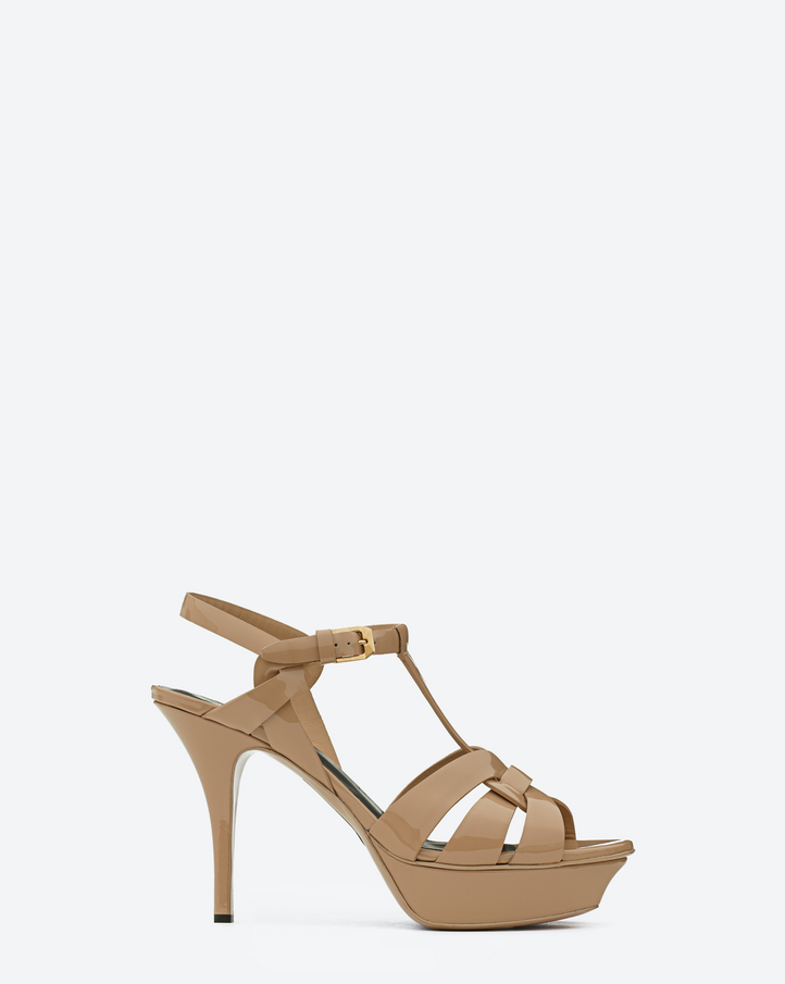 Saint Laurent CLASSIC TRIBUTE 75 SANDAL IN Dark Powder Patent ...  