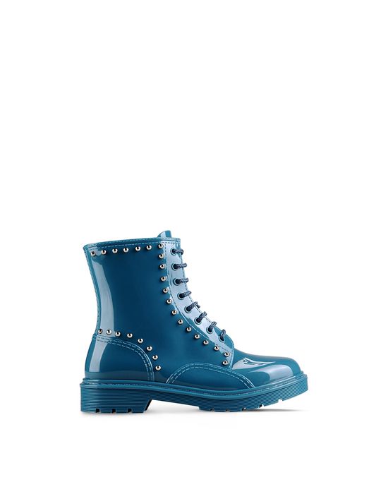 black bootie rain boots