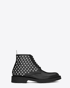 ARMY 20 Star Studded Boot in Black Leather and Silver-Toned Metal