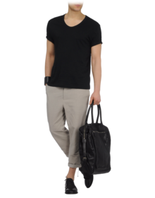 ANN DEMEULEMEESTER - Large leather bag