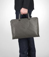 Bottega Veneta® Nero Intrecciato Light Calf Briefcase Bottega Veneta® Nero Intrecciato Light Calf Briefcase