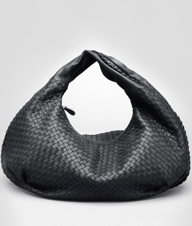 BOTTEGA VENETA Borsa Nera in Nappa Intrecciata Borsa a spalla D fp