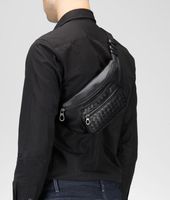 Bottega Veneta® Krim Stone Intrecciato Light Calf Belt Bag Bottega Veneta® Krim Stone Intrecciato Light Calf Belt Bag