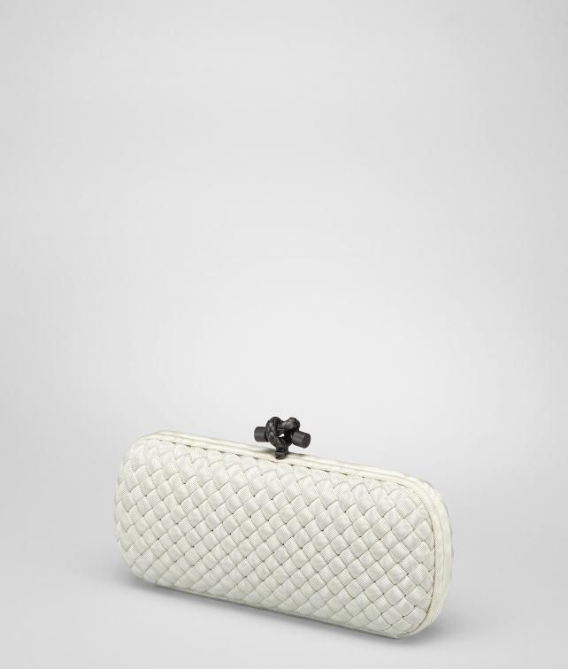 BOTTEGA VENETA Intrecciato Silk Stretch Knot Clutch D fp