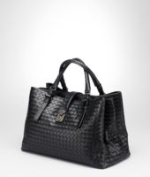 Bottega Veneta® Nero Light Calf Intrecciato Roma Bag Bottega Veneta® Nero Light Calf Intrecciato Roma Bag