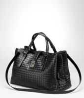 Bottega Veneta® Nero Light Calf Intrecciato Roma Bag Bottega Veneta® Nero Light Calf Intrecciato Roma Bag