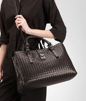 Bottega Veneta® Nero Light Calf Intrecciato Roma Bag Bottega Veneta® Nero Light Calf Intrecciato Roma Bag