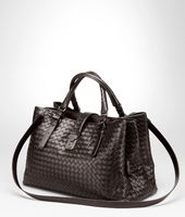 Bottega Veneta® Nero Light Calf Intrecciato Roma Bag Bottega Veneta® Nero Light Calf Intrecciato Roma Bag
