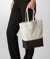 Bottega Veneta® Lino Spalmato Light Calf Scolpito Tote Bottega Veneta® Lino Spalmato Light Calf Scolpito Tote