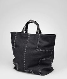 ToteBagsTextile fibersBlack Bottega Veneta®
