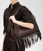 Bottega Veneta® Ebano Intrecciato Nappa Fringe Large Veneta Bottega Veneta® Ebano Intrecciato Nappa Fringe Large Veneta