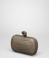 Bottega Veneta® Soft Crocodile Fumé Knot Bottega Veneta® Soft Crocodile Fumé Knot