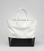 Bottega Veneta® Lino Spalmato Light Calf Scolpito Tote Bottega Veneta® Lino Spalmato Light Calf Scolpito Tote
