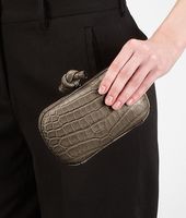 Bottega Veneta® Soft Crocodile Fumé Knot Bottega Veneta® Soft Crocodile Fumé Knot