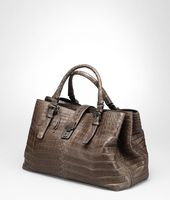 Bottega Veneta® Shadow Soft Crocodile Fume Roma Bag Bottega Veneta® Shadow Soft Crocodile Fume Roma Bag