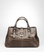 Bottega Veneta® Shadow Soft Crocodile Fume Roma Bag Bottega Veneta® Shadow Soft Crocodile Fume Roma Bag