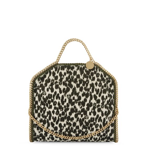 Stella McCartney, Fourre-tout tacheté qui se replie sur lui-même en lin Falabella