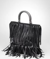 Bottega Veneta® Nero Intrecciato Nappa Fringe Bag Bottega Veneta® Nero Intrecciato Nappa Fringe Bag
