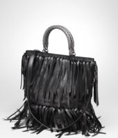 Bottega Veneta® Nero Intrecciato Nappa Fringe Bag Bottega Veneta® Nero Intrecciato Nappa Fringe Bag