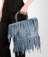 Bottega Veneta® Nero Intrecciato Nappa Fringe Bag Bottega Veneta® Nero Intrecciato Nappa Fringe Bag