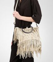 Bottega Veneta® Nero Intrecciato Nappa Fringe Bag Bottega Veneta® Nero Intrecciato Nappa Fringe Bag
