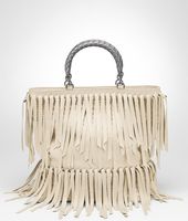 Bottega Veneta® Nero Intrecciato Nappa Fringe Bag Bottega Veneta® Nero Intrecciato Nappa Fringe Bag