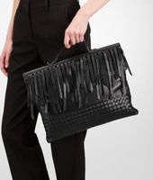 Bottega Veneta® Nero Intrecciato Nappa Fringe Studio '73 Bag Bottega Veneta® Nero Intrecciato Nappa Fringe Studio '73 Bag