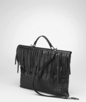 Bottega Veneta® Nero Intrecciato Nappa Fringe Studio '73 Bag Bottega Veneta® Nero Intrecciato Nappa Fringe Studio '73 Bag