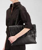 Bottega Veneta® Nero Intrecciato Nappa Fringe Studio '73 Bag Bottega Veneta® Nero Intrecciato Nappa Fringe Studio '73 Bag
