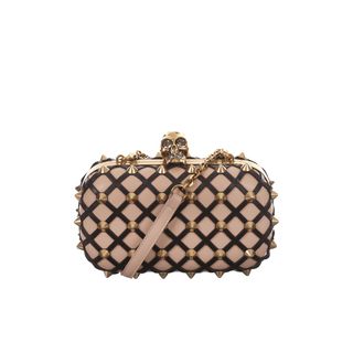 ALEXANDER MCQUEEN, Clutch, Studded Diamond Lattice Skull Box Clutch
