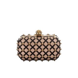 ALEXANDER MCQUEEN, Clutch, Studded Diamond Lattice Skull Box Clutch