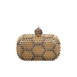 ALEXANDER MCQUEEN, Clutch, Honeycomb Studded Punk Skull Box Clutch