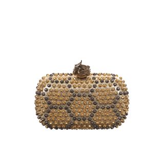 ALEXANDER MCQUEEN, Clutch, Honeycomb Studded Punk Skull Box Clutch