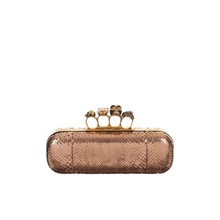 ALEXANDER MCQUEEN, Clutch, Foil Python Knucklebox Clutch