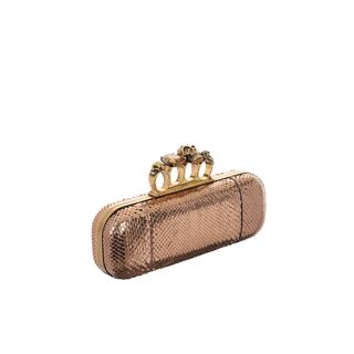 ALEXANDER MCQUEEN, Clutch, Foil Python Knucklebox Clutch