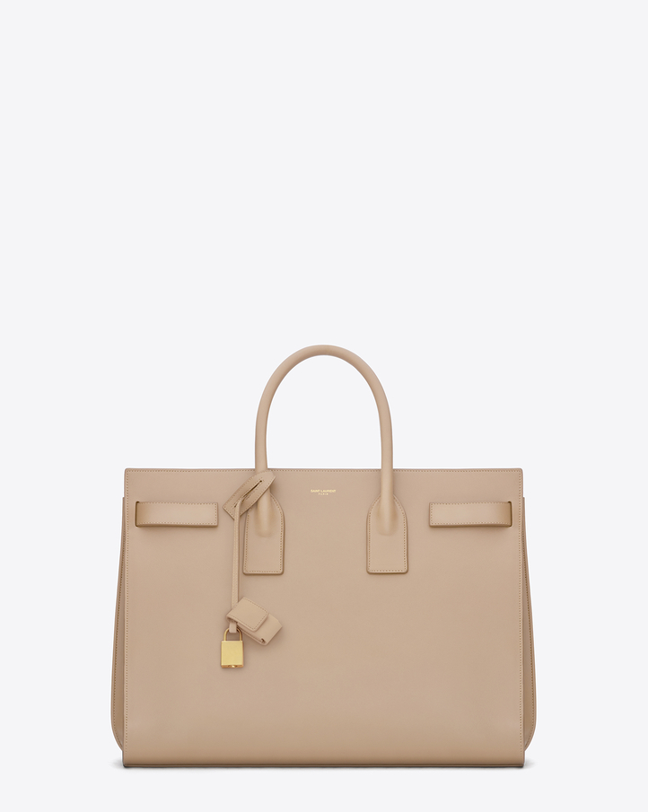 Saint Laurent CLASSIC LARGE SAC DE JOUR BAG IN POWDER LEATHER ...