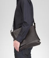 Bottega Veneta® Moro Intrecciato Light Calf Cross Body Messenger Bottega Veneta® Moro Intrecciato Light Calf Cross Body Messenger