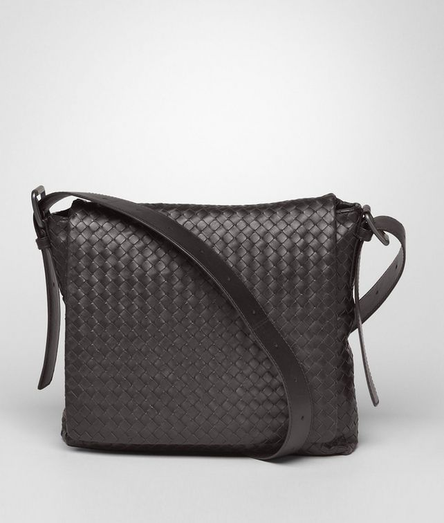 BOTTEGA VENETA Messenger Tasche aus leichtem Kalbsleder Intrecciato Moro Messenger Tasche U fp