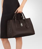 Bottega Veneta® Moro Intrecciato Light Calf Roma Bag Bottega Veneta® Moro Intrecciato Light Calf Roma Bag