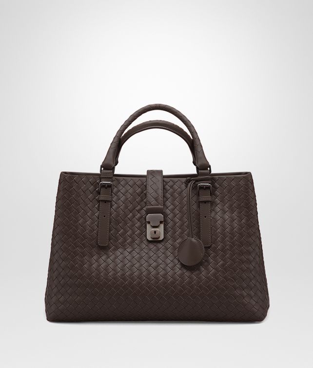BOTTEGA VENETA MEDIUM ROMA BAG IN MORO INTRECCIATO CALF Top Handle Bag D fp