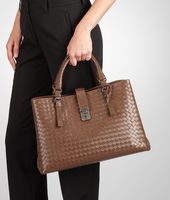 Bottega Veneta® Edoardo Light Calf Intrecciato Roma Bag Bottega Veneta® Edoardo Light Calf Intrecciato Roma Bag