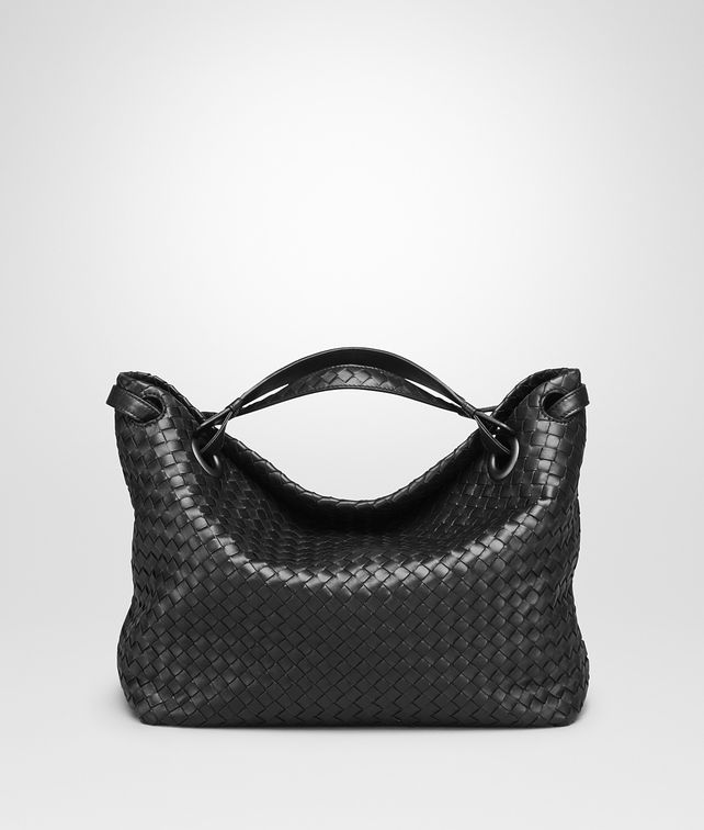 BOTTEGA VENETA MEDIUM SHOULDER BAG IN NERO INTRECCIATO NAPPA Shoulder or hobo bag D fp