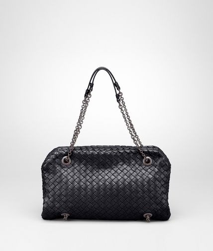 BOTTEGA VENETA - Nero Intrecciato Nappa Duo Bag
